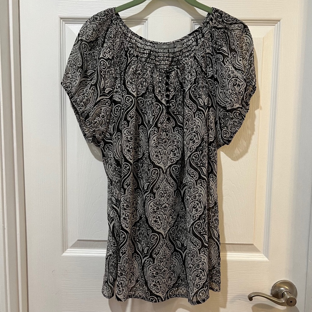 APT 9 BW SHEER TOP